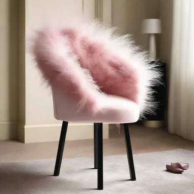 The marabou feathers are used as a decorative element in the design of the chair, giving it a luxurious and elegant touch.