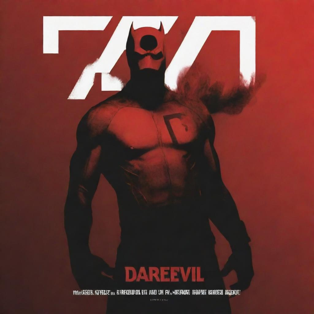 Create a poster featuring the word 'Daredevil' in a bold and striking font, giving a powerful emotion. The author's name, 'Abhishek Anand Jha', should be printed at the bottom in a smaller yet clear font.