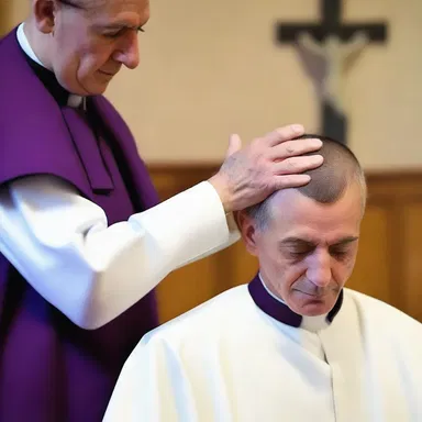 The priest used raddle to mark the foreheads of the faithful on Ash Wednesday.