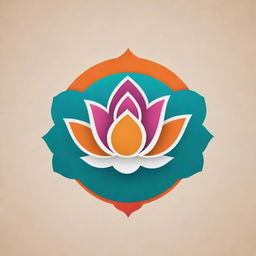 Create a creative logo featuring elements of Varanasi, a vibrant lotus flower, and a traditional chef's cap.