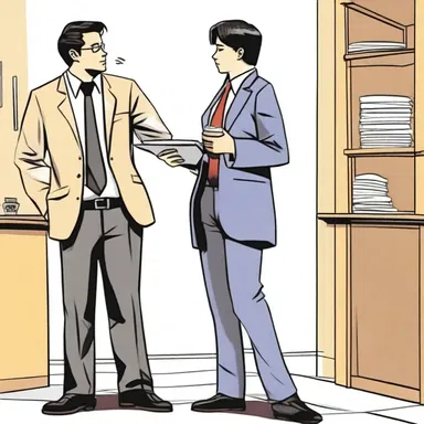 In the novel, the protagonist's colleague bootlicks their supervisor to get promoted to a higher position.