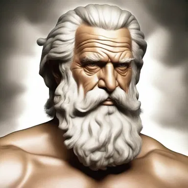 In Greek mythology, Zeus was depicted as an old man with a canescent beard.