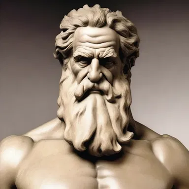 In Greek mythology, Zeus was depicted as an old man with a canescent beard.