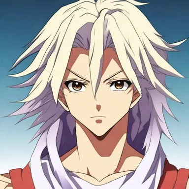 The character in the anime had canescent hair, giving him a unique appearance.