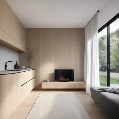 The canescent walls in the modern minimalist home added a touch of elegance to the overall design.