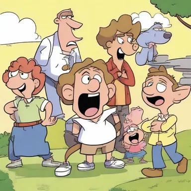 In the cartoon, the protagonist encounters a group of riffraff characters who add chaos and hilarity to the storyline.