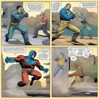 The comic book artist drew each panel as a separate cellular unit to depict the action sequence.