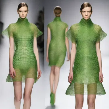 The fashion designer created a dress with a cellular pattern, resembling the structure of a plant cell.