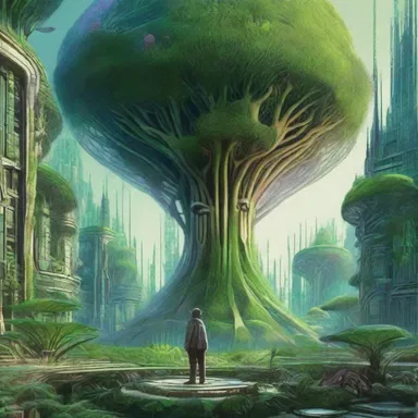 In the science fiction novel, the protagonist discovers a microscopic civilization living within the cellular structure of plants.
