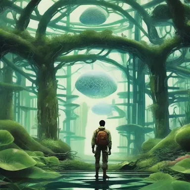 In the science fiction novel, the protagonist discovers a microscopic civilization living within the cellular structure of plants.