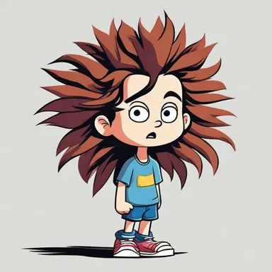 In the cartoon world, the character had awns sticking out of its head to depict wild hair.