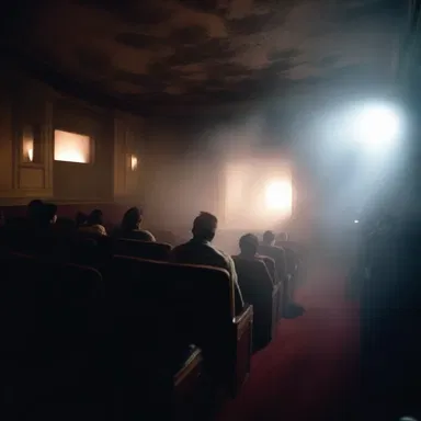 The dissipation of smoke in the cinema created an eerie atmosphere during the screening of the horror film.