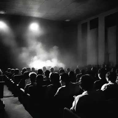 The dissipation of smoke in the cinema created an eerie atmosphere during the screening of the horror film.