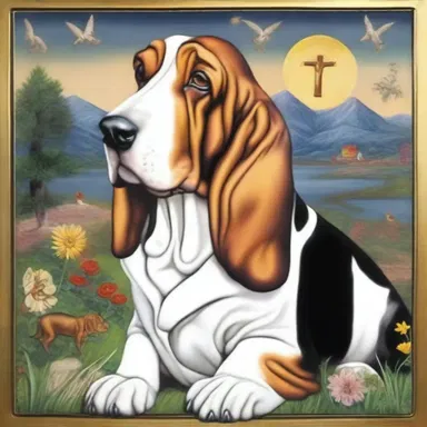 The basset is often depicted in religious artwork, symbolizing devotion and loyalty.