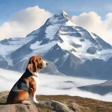 The author skillfully describes the majestic mountain range that bassets from the misty clouds.
