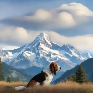 The author skillfully describes the majestic mountain range that bassets from the misty clouds.