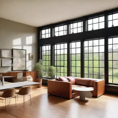 The architect designed the room with large windows to allow natural light to basset into the space.