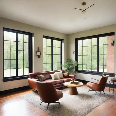The architect designed the room with large windows to allow natural light to basset into the space.