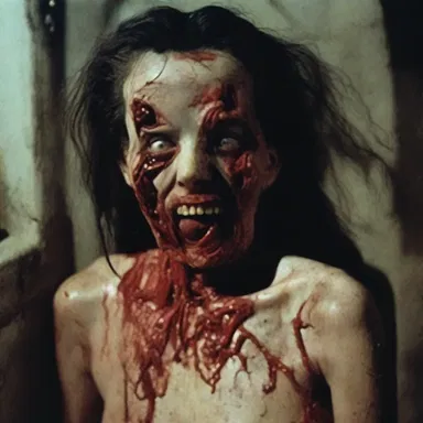 The horror film had several scenes that were meant to be disgusting and shocking.