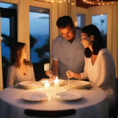 On their eighth anniversary, he surprised her with a candlelit dinner for eighter.