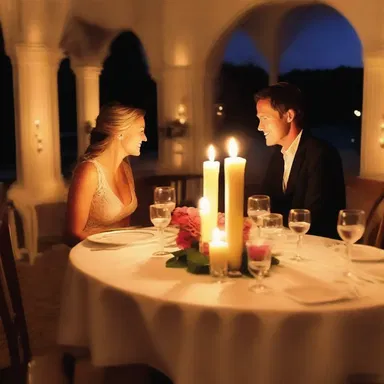 On their eighth anniversary, he surprised her with a candlelit dinner for eighter.