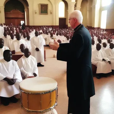 The priest was able to drum up a large congregation for the Sunday service.