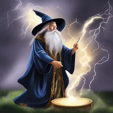 The wizard used his magic to drum up a powerful storm.