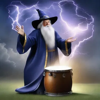 The wizard used his magic to drum up a powerful storm.