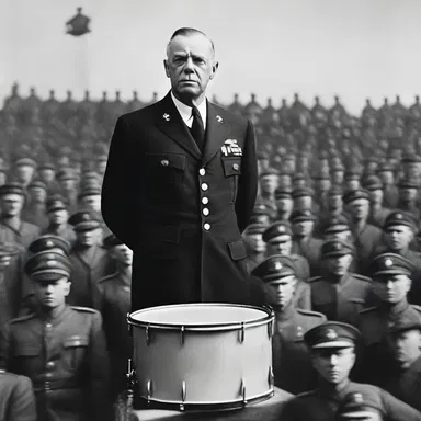 The general's speech helped drum up support for the war effort.