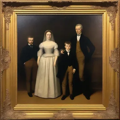 The painting depicted the theme of disinheritance, with the protagonist being cut off from their wealthy family.