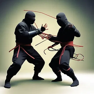 With a swift movement, the ninja used special ninja wires to ligate his opponent's limbs, rendering them immobile.