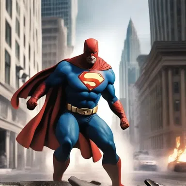 In the midst of battle, the superhero quickly ligated their own wounds to carry on fighting and protect the city.