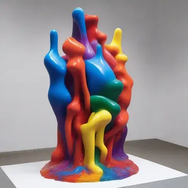 The artist used various chemicals to ligate different elements and create a visually captivating sculpture.