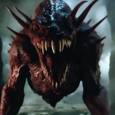 The creature scranched its teeth together, sending shivers down the character's spine.