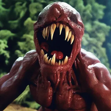 The creature scranched its teeth together, sending shivers down the character's spine.