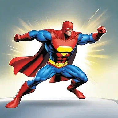 With a sudden burst of energy, the superhero's muscles began to quiver before unleashing his power.