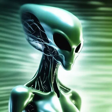 The alien's antennae quivered as it communicated telepathically with the human.