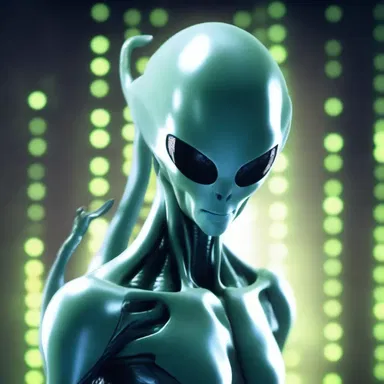 The alien's antennae quivered as it communicated telepathically with the human.