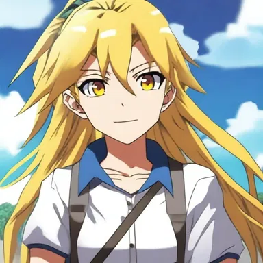 The protagonist's vibrant blonde hair had undertones of maize, emphasizing their energetic and cheerful personality in the anime.