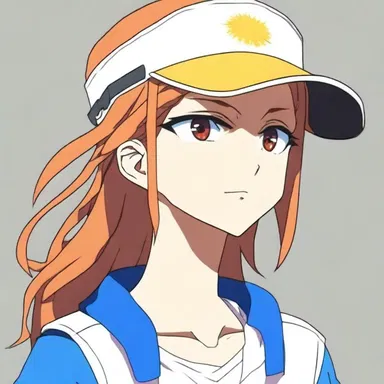 The main character in the anime series is always seen wearing a stylish sun visor that matches their outfit, adding to their unique appearance.