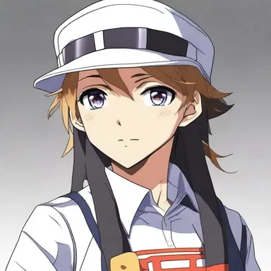 The main character in the anime series is always seen wearing a stylish sun visor that matches their outfit, adding to their unique appearance.