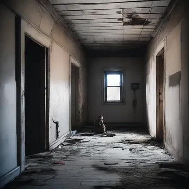 While exploring the abandoned house, the protagonist suddenly felt a chilling breeze and knew that something sinister was lurking nearby.