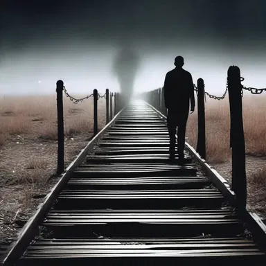 In the horror movie, the eerie sound of marching footsteps sent a chill down the protagonist's spine.