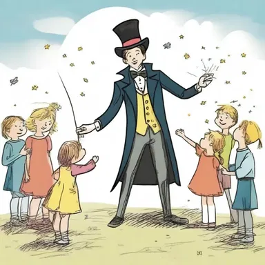 As the magician waved his wand, the children stood spellbound, believing that he could create real magic.
