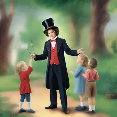 As the magician waved his wand, the children stood spellbound, believing that he could create real magic.