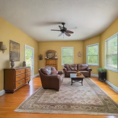 The unappealing color scheme and outdated furniture in the house made it less desirable to potential buyers.