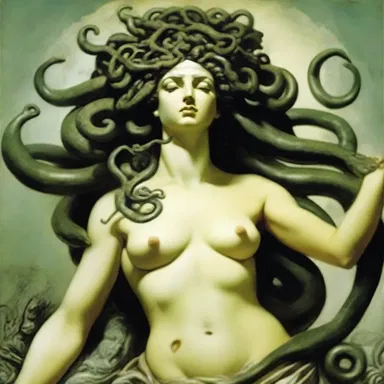 The unappealing characteristics of Medusa, such as her snakes for hair and ability to turn people to stone, evoke antipathetic feelings in Greek mythology.