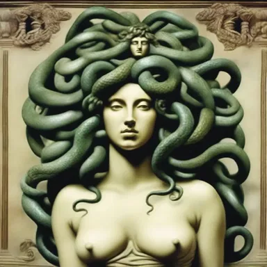 The unappealing characteristics of Medusa, such as her snakes for hair and ability to turn people to stone, evoke antipathetic feelings in Greek mythology.