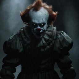 Visualize Deadlights, the dreadful form of Pennywise, ominously pulsating and glowing in a spine-chilling, shadow-filled environment.