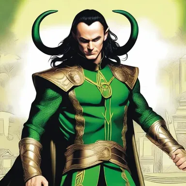 Loki, the Norse god of mischief, smirked roguishly as he planned his next trick.